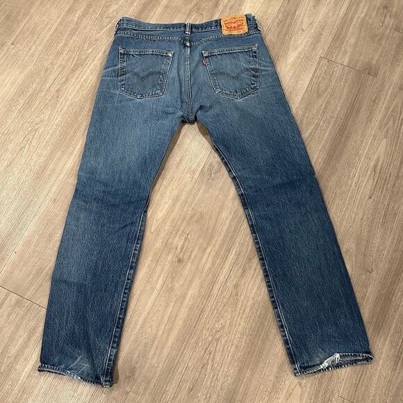 Levi’s Vintage 501 Straight Leg Distressed High Waisted Denim Jeans Pants - Picture 3 of 6